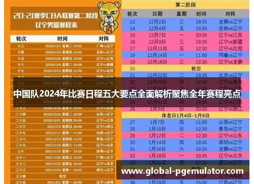 中国队2024年比赛日程五大要点全面解析聚焦全年赛程亮点