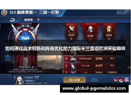 如何通过战术创新和阵容优化助力国际米兰重返欧洲荣耀巅峰